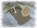 Natural Flax Terry Soap Bag - Product Image