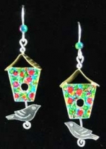 Bird House Earrings - Product Image