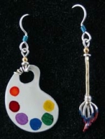 Palette and Brush Earrings - Product Image