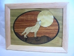 Marquetry Top Box (8 X 6) - 'Howling at the Moon' - Product Image