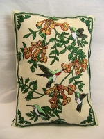 Hummingbirds Balsam Filled Embroidered Pillow - Product Image