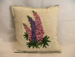 Lupine Balsam Filled Embroidered Pillow - Product Image