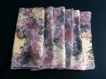 Hand Marbled Silk Scarf with Clip - Neutral - Product Image