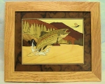 Marquetry Framed Panel (10 X 12) - 'Trouts Heaven' - Product Image