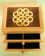 Marquetry Top 2- Drawer Jewelry Box "Lovers Knot" - Product Image
