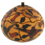 Hummingbird - Medium Carved Gourd Box - Product Image