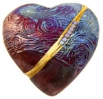 Starry Night Raku Heart Spirit Rattle - Product Image