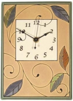 Mosaic Leaves Ceramic Wall Clock - Product Image