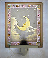 Man In The Moon Colored Lithophane Night Light