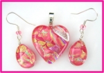Pink Heart Dichroic Set - Product Image