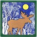 Hand Painted Moose Tile Trivet or Wall Hanging - Product Image