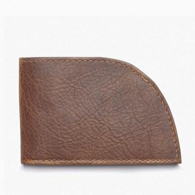 Front Pocket Wallet in Bison (6 Card with ID Window)